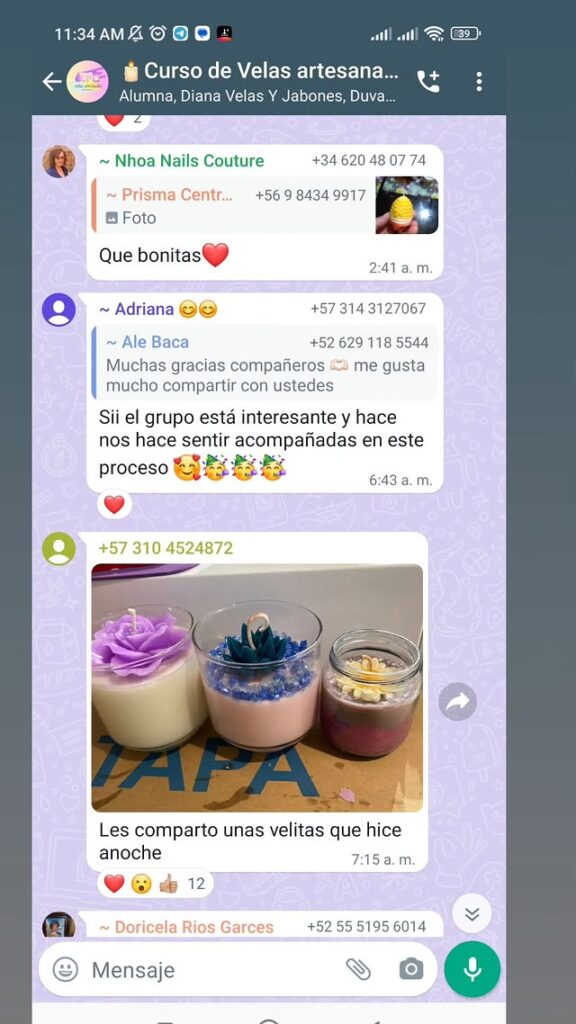 testimonio piezas Velas artesanales para emprender Erika Barbosa opiniones