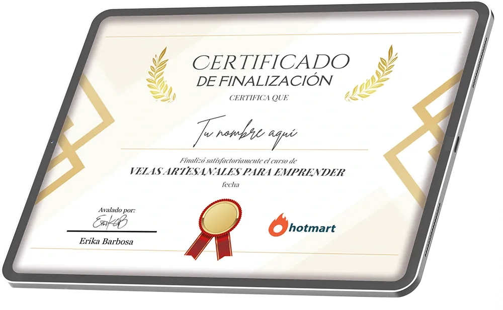 Certificado velas artesanales para emprender Erika Barbosa opiniones