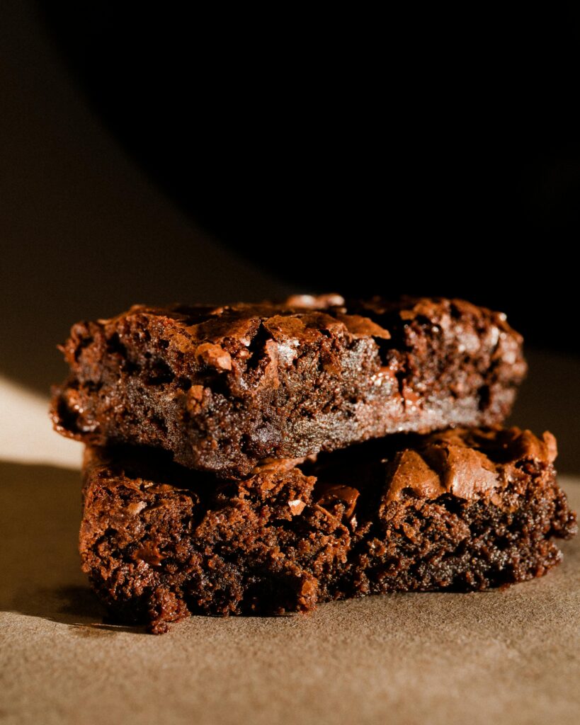textura pastelería de brownies y blondies